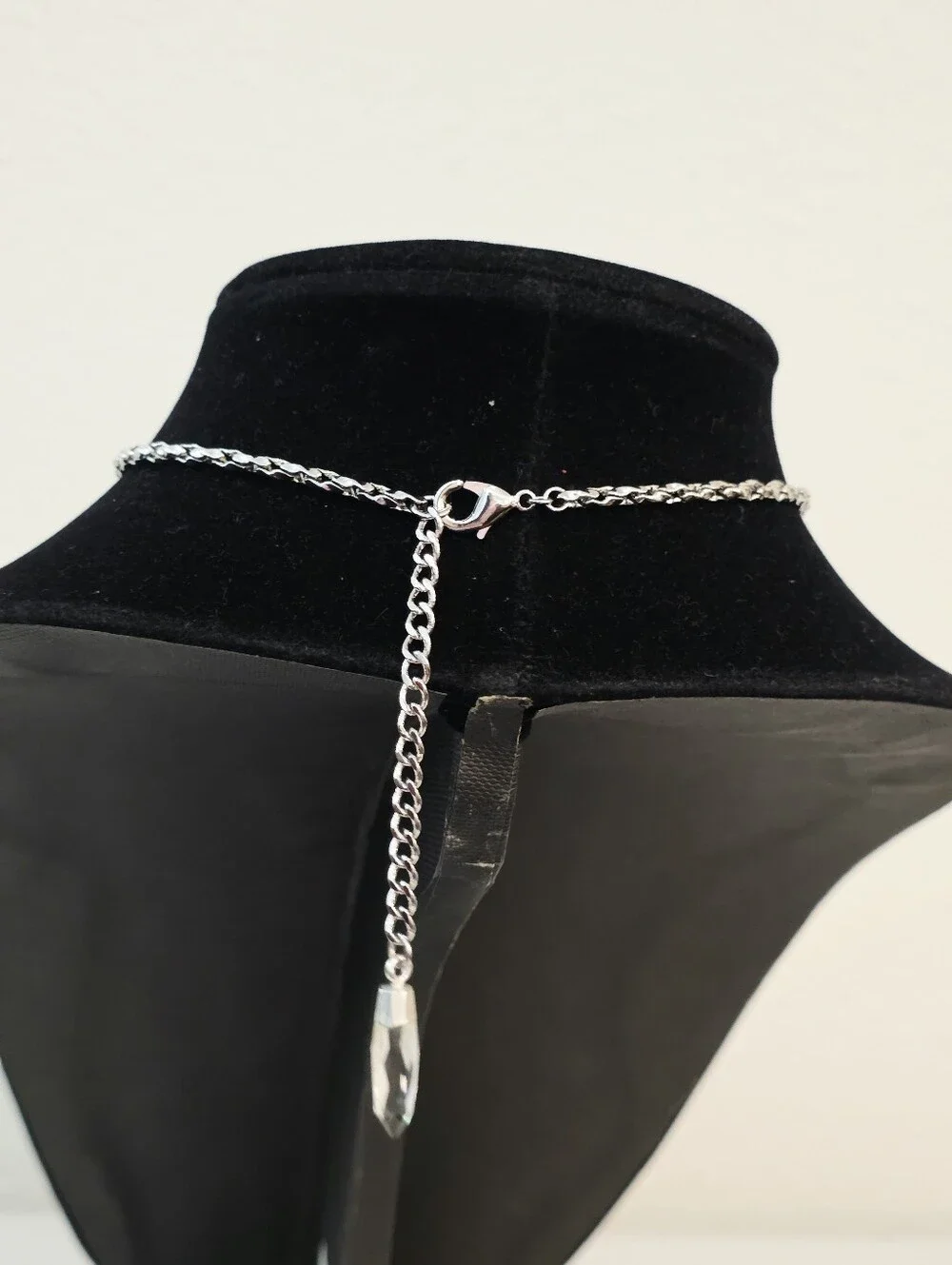 OHTNYC Silver-Coated Stainless Steel Choker Necklace, Length : 14.5” - 16.5 New